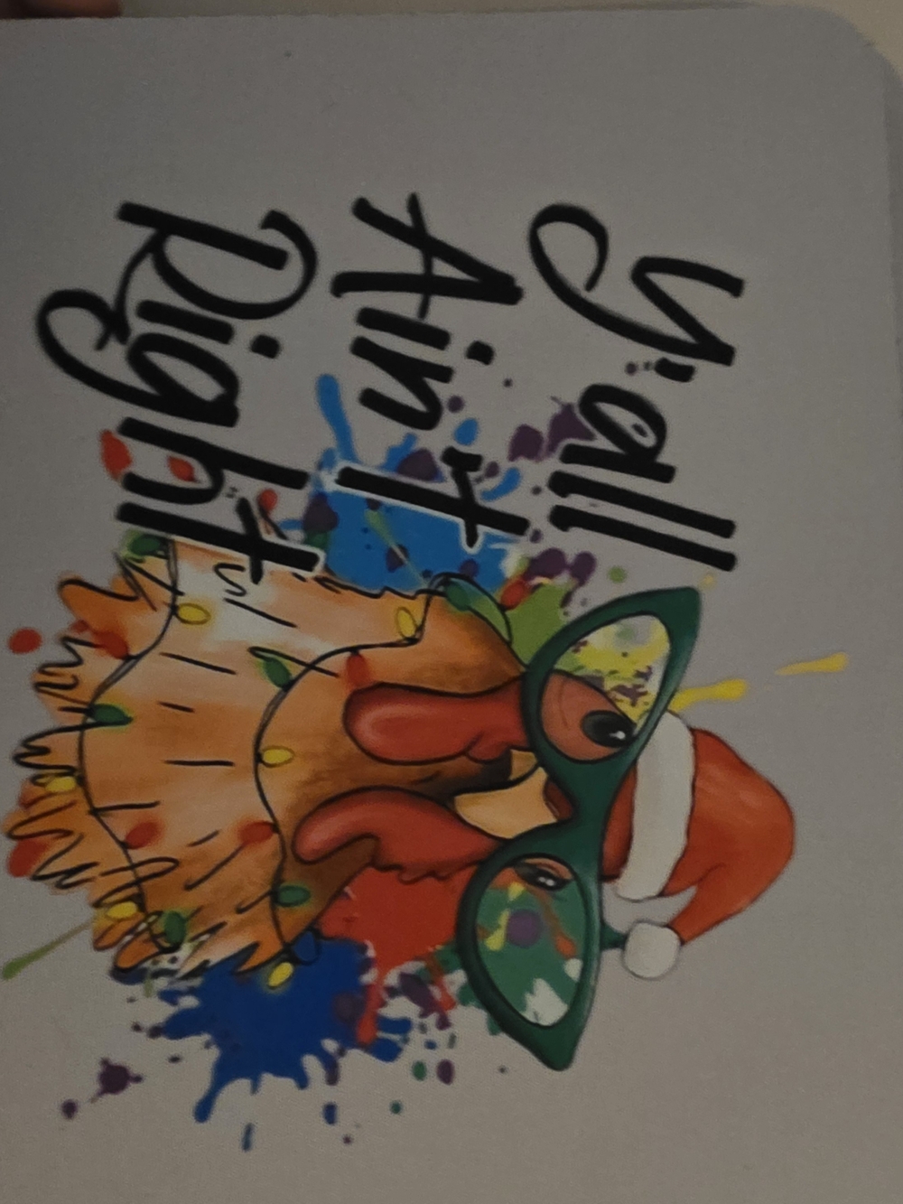 Colorful Holiday Sloth Wall Art - Multicolor